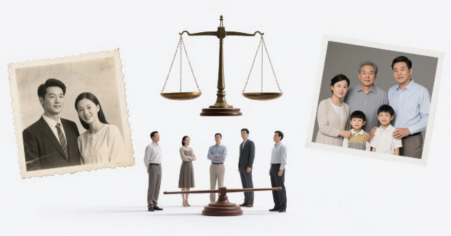 法律与情感的平衡象征